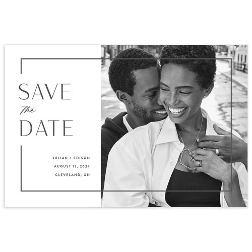 Modern Minimalist Save The Date Postcards by Vera Wang - White