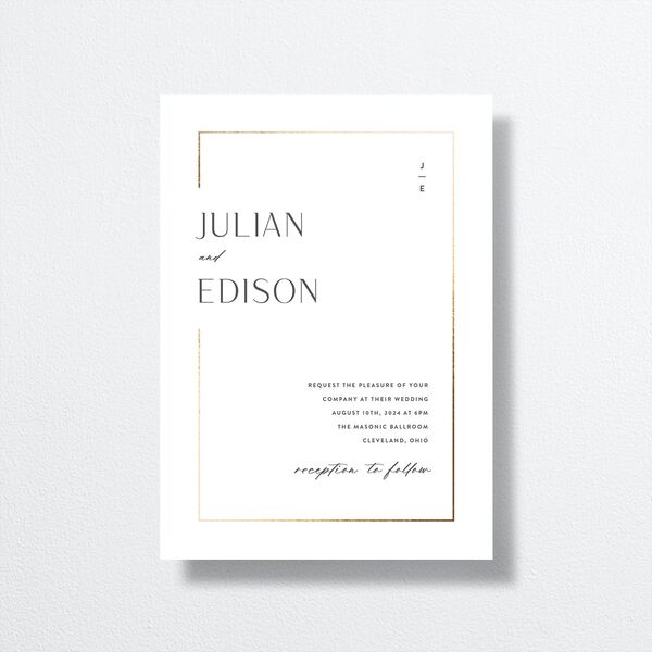 Modern Minimalist Wedding Invitations by Vera Wang front in White