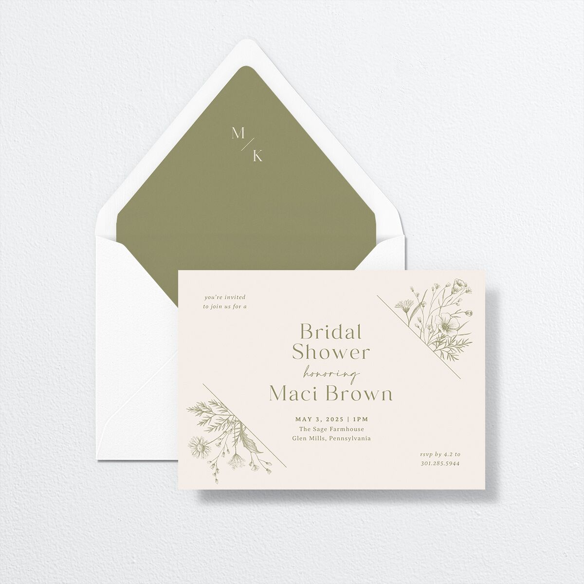 Vintage Bridal Shower Invitations by Vera Wang Thyme Signature