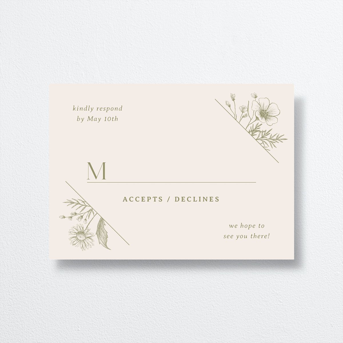 Vintage Wedding Response Cards by Vera Wang front
