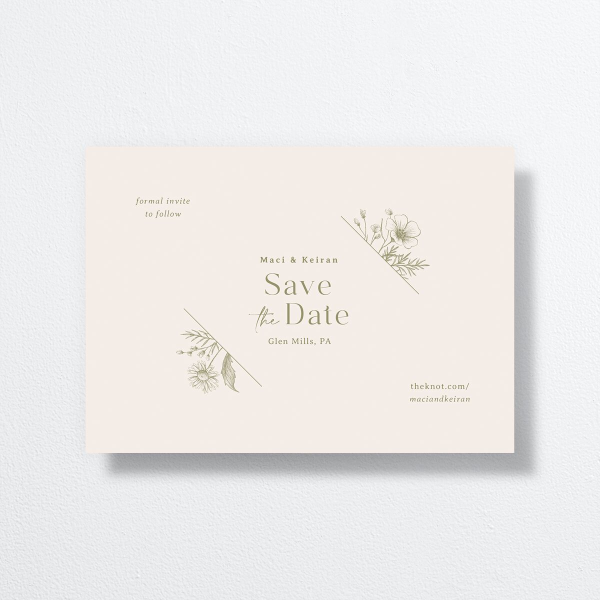 Vintage Save The Date Cards by Vera Wang Thyme Signature smooth No