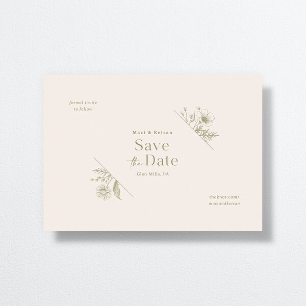 Vintage Save The Date Cards by Vera Wang Thyme Signature smooth No