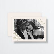 Vintage Save The Date Cards by Vera Wang Thyme Signature smooth No