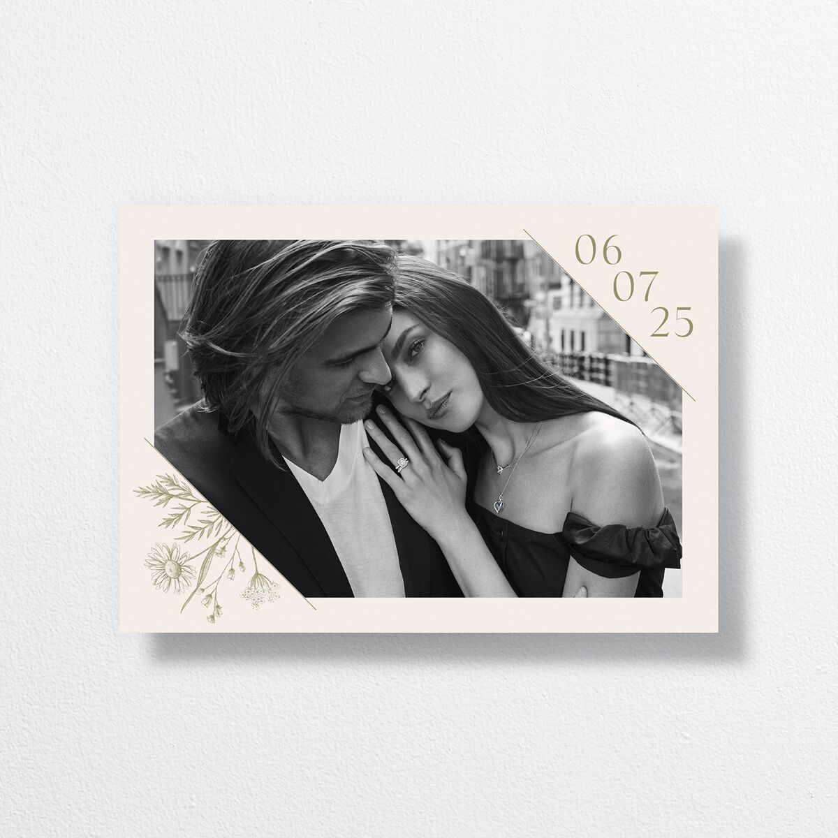 Vintage Save The Date Cards by Vera Wang Thyme Signature smooth No