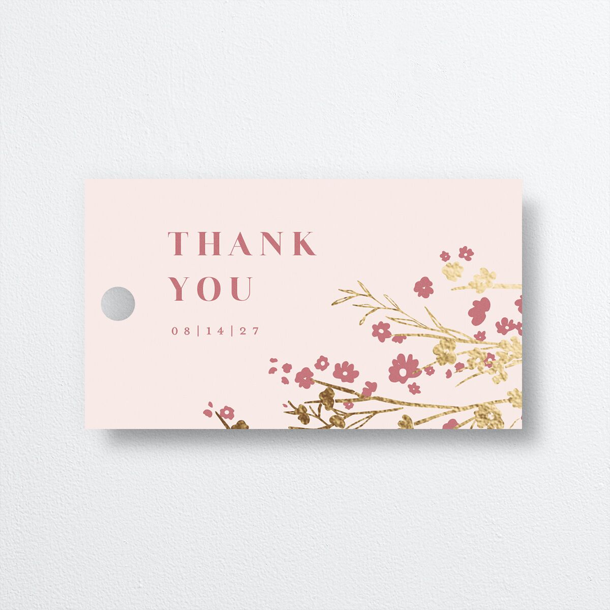 Cherry Blossoms Favor Gift Tags front in Pink