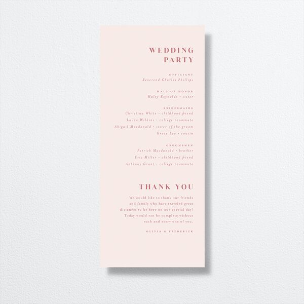 Cherry Blossoms Wedding Programs back in Pink