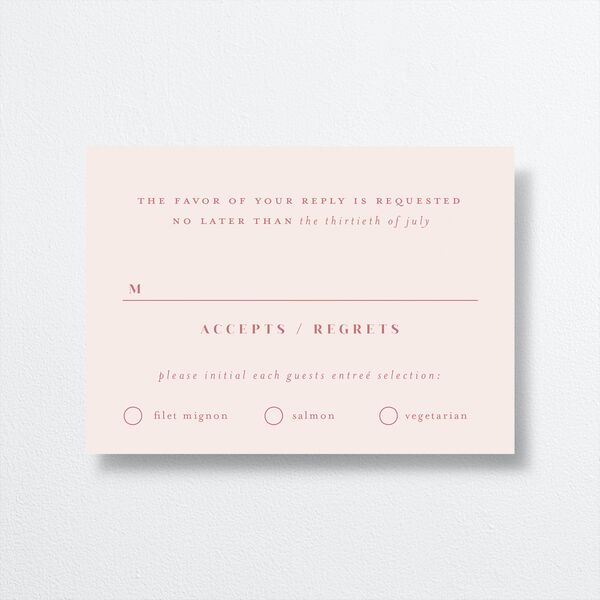 Cherry Blossoms Wedding Response Cards Silver Soft Pink Signature