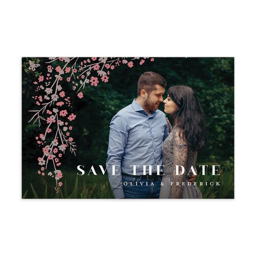Cherry Blossoms Save The Date Postcards 