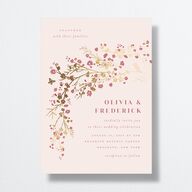 Cherry Blossoms Wedding Invitations Gold Soft Pink Signature No