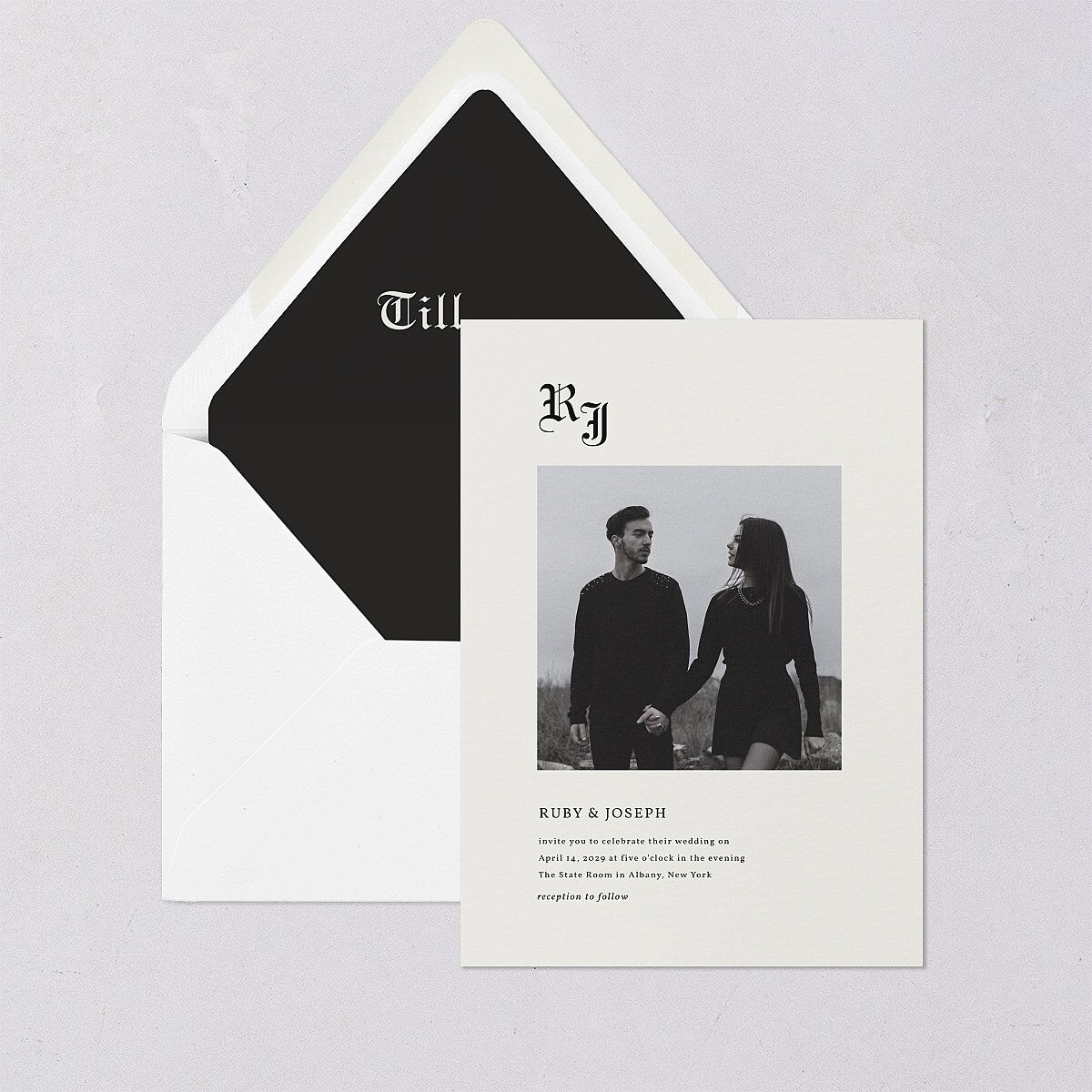 Minimalist Gothic Photo Euro Envelope Liners Ivory Luxe