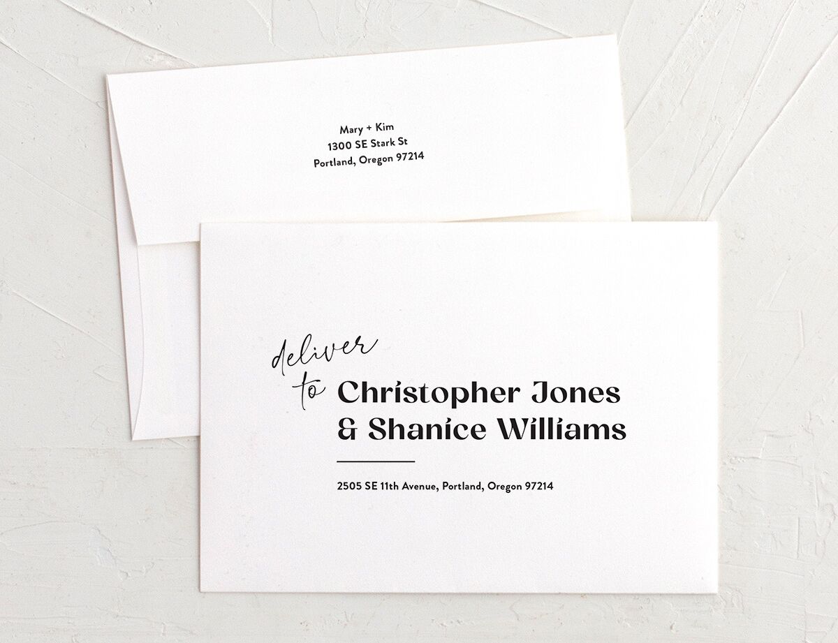 Worth The Wait Bridal Shower Invitation Envelopes White Standard Pure White Both Recipient and Return Addresses