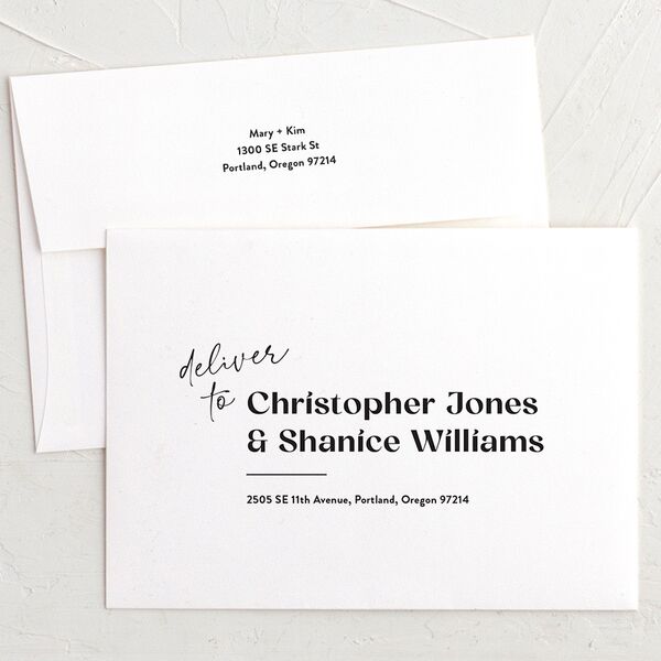 Worth The Wait Bridal Shower Invitation Envelopes White Standard Pure White Both Recipient and Return Addresses