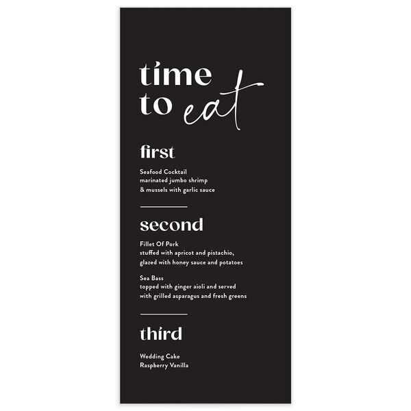 Worth the Wait Menus Pure White Signature