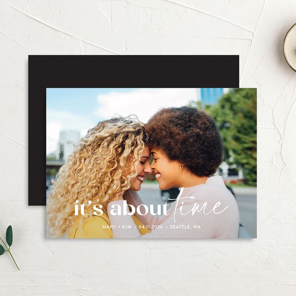 Worth the Wait Save The Date Cards Pure White Signature No