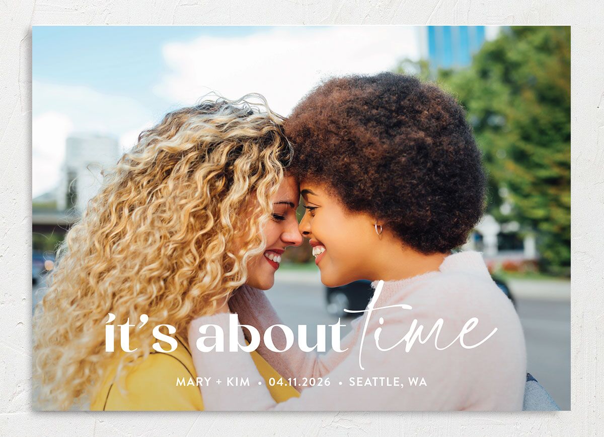 Worth the Wait Save The Date Cards Pure White Signature No