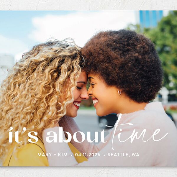 Worth the Wait Save The Date Cards Pure White Signature No