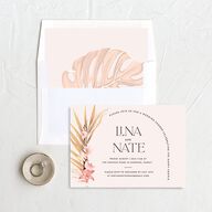 Tropical Oval Bridal Shower Invitations Rose Gold Signature