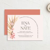 Tropical Oval Bridal Shower Invitations Rose Gold Signature