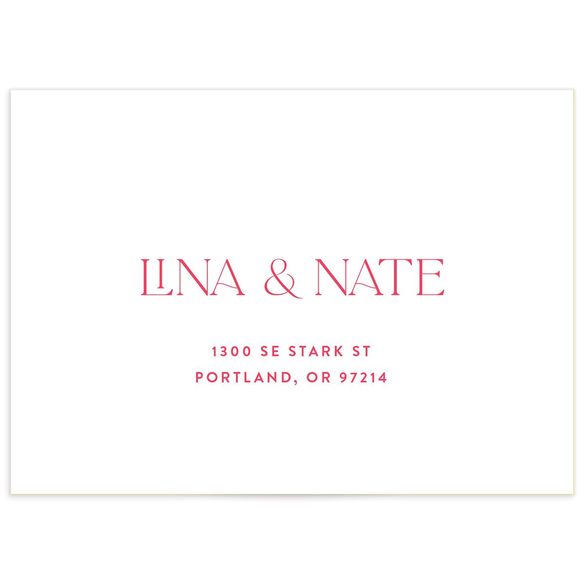 Hawaiian Tropical Orchid Oval Wedding Response Card Standard Envelopes White Crimson Return Address Signature Standard