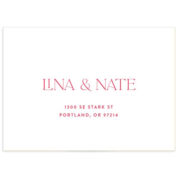 Hawaiian Tropical Orchid Oval Wedding Response Card Standard Envelopes White Crimson Return Address Signature Standard