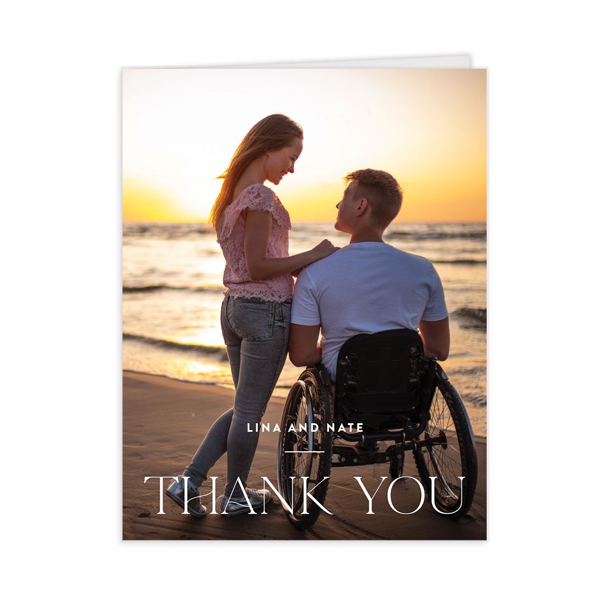 Tropical Oval Thank You Cards