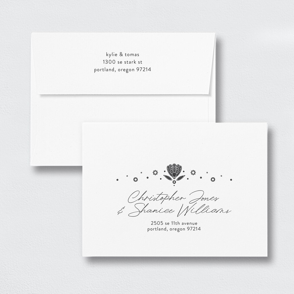 Santa Fe Save The Date Card Envelopes White Standard Pure White Both Recipient and Return Addresses Signature