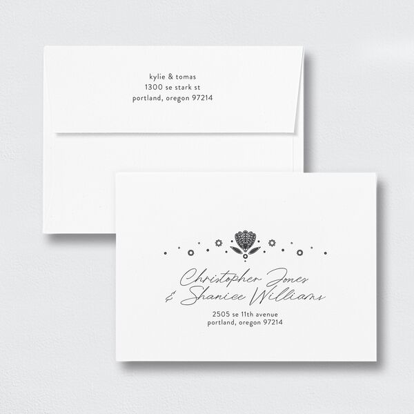 Santa Fe Save The Date Card Envelopes White Standard Pure White Both Recipient and Return Addresses Signature