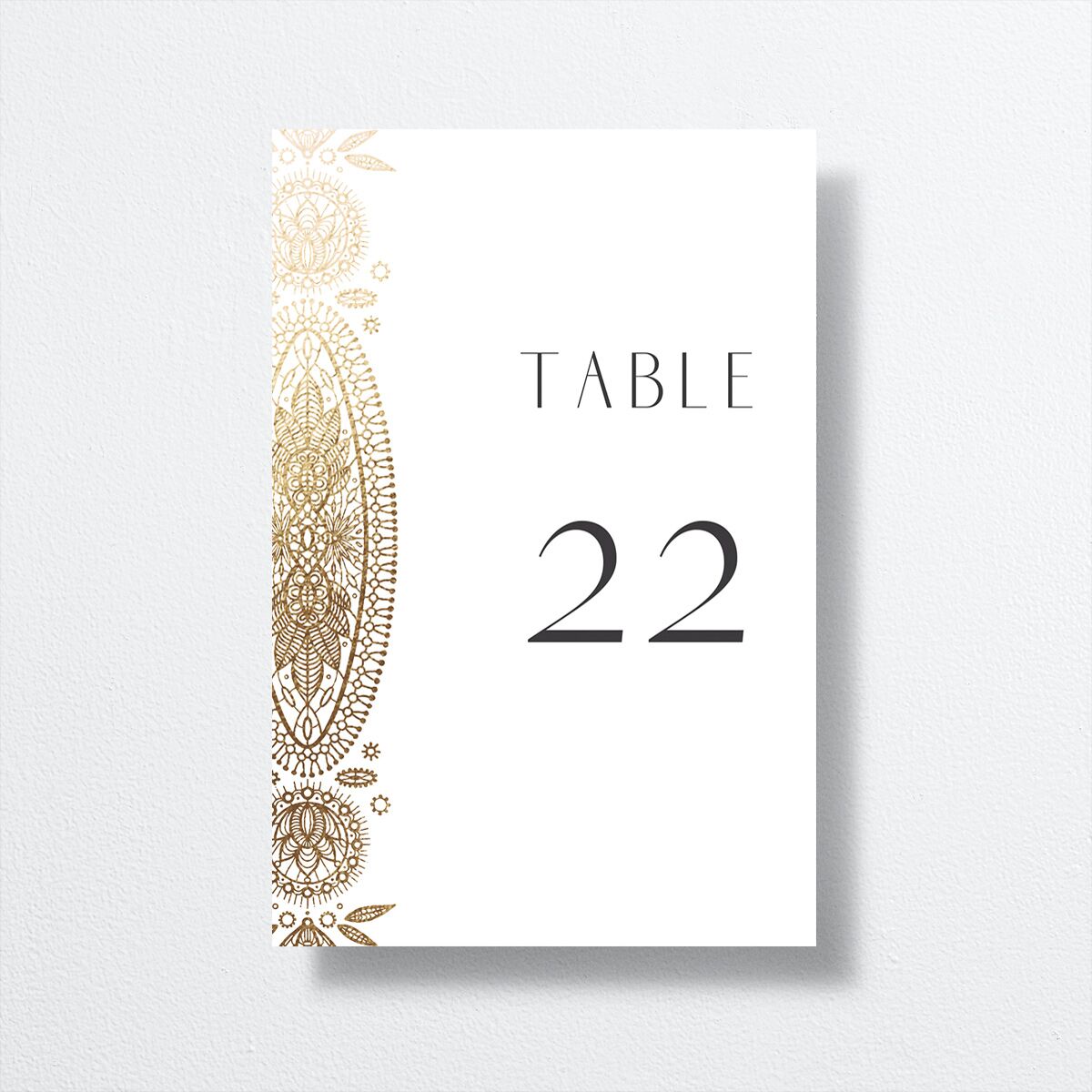 Santa Fe Table Numbers Gold Pure White Signature