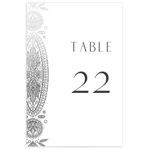 Santa Fe Table Numbers Silver Pure White Signature