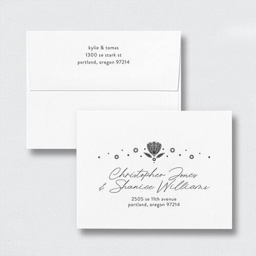 Santa Fe Thank You Card Envelopes White Standard Pure White Both Recipient and Return Addresses