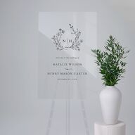 Natural Monogram Acrylic Welcome Sign Large Midnight Navy Standard Acrylic L Welcome