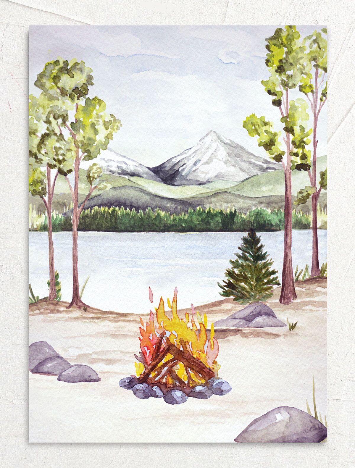 Happy Campers Rehearsal Dinner Invitations — view 3
