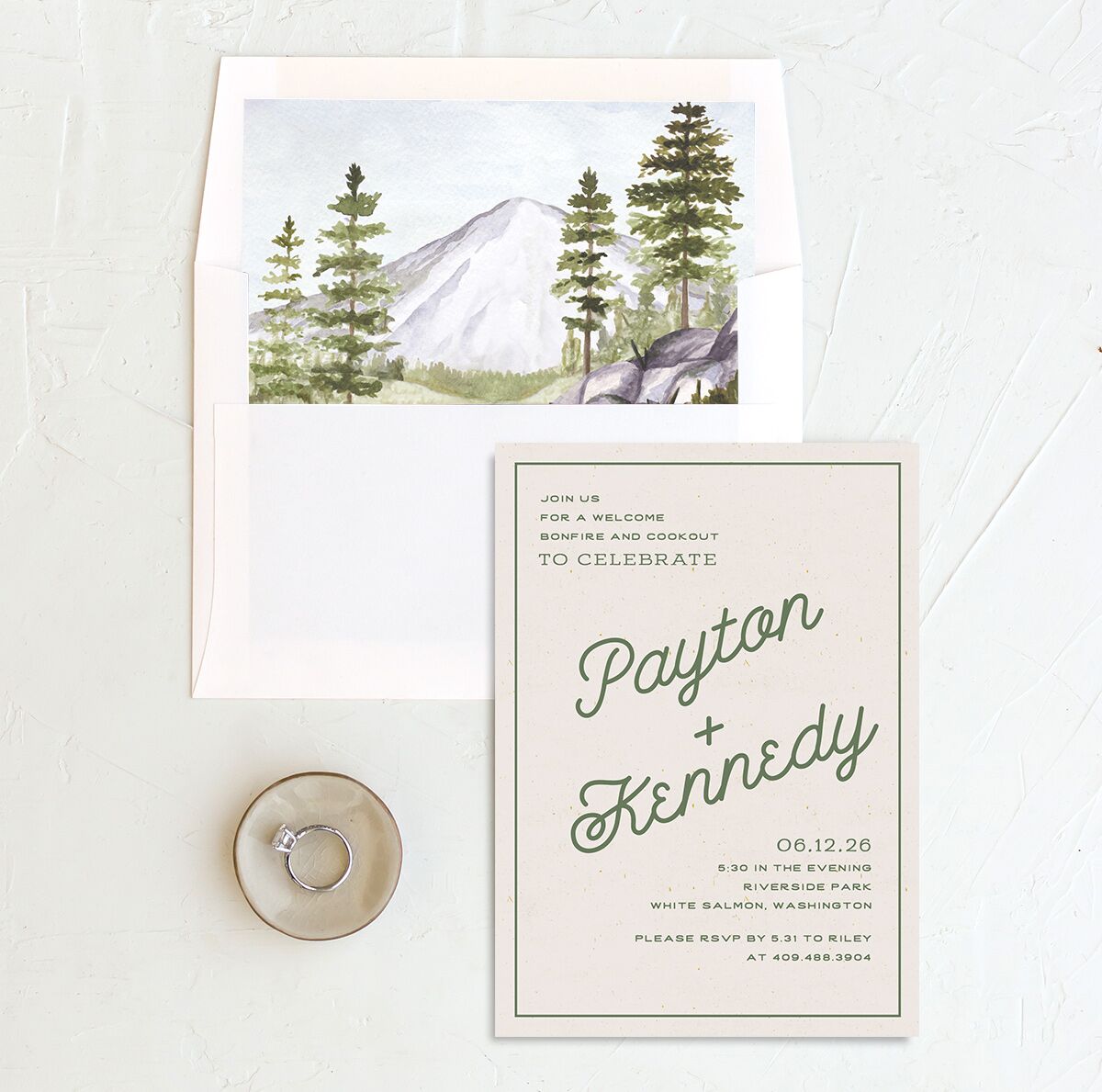 Happy Campers Rehearsal Dinner Invitations — view 4