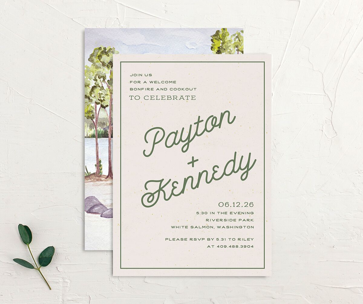 Happy Campers Rehearsal Dinner Invitations — view 1