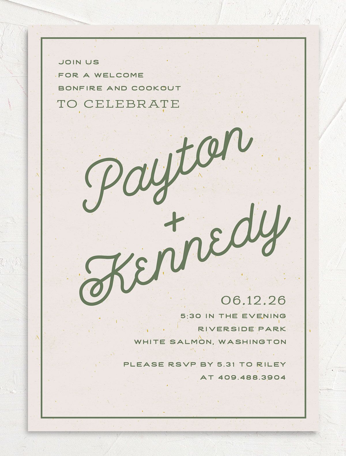 Happy Campers Rehearsal Dinner Invitations — view 2