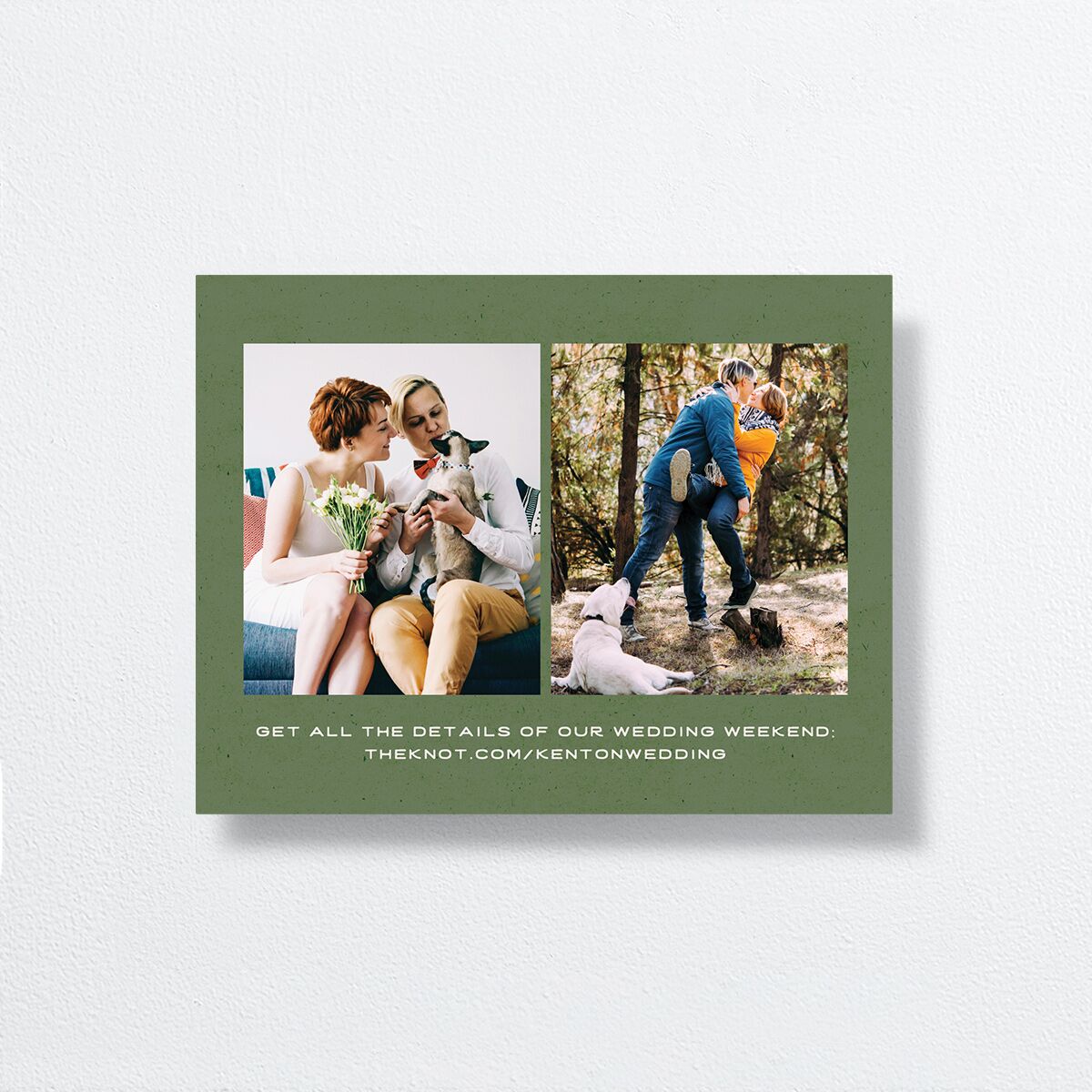 Happy Campers Save the Date Petite Cards back in Green