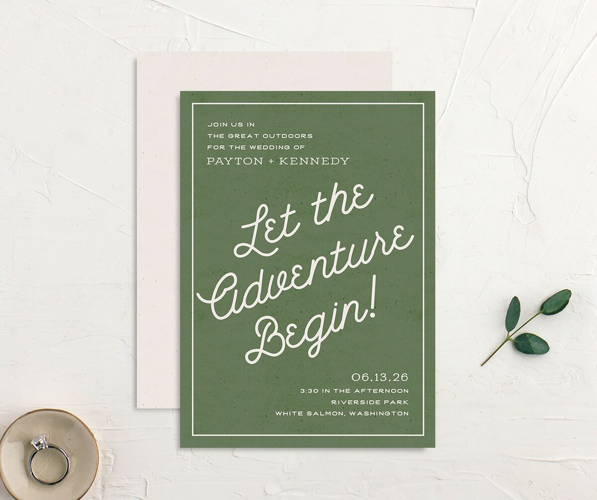 Happy Campers Wedding Invitations front-and-back