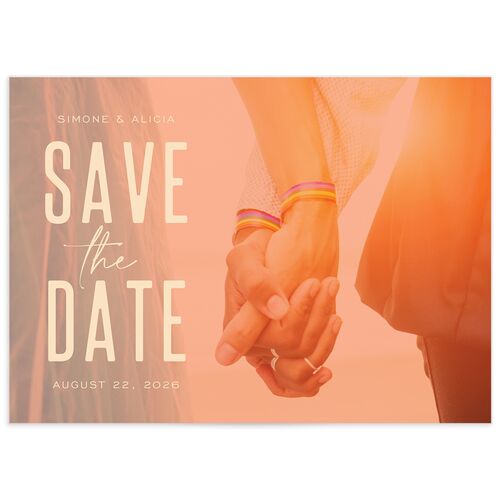 Officially Official Save the Date Cards Shy Pink Signature smooth No