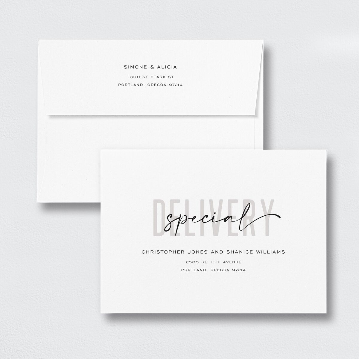 Officially Official  Wedding Invitation Envelopes White Pure White Both Recipient and Return Addresses Standard Signature