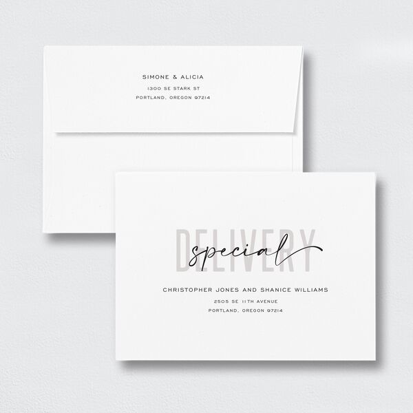 Officially Official  Wedding Invitation Envelopes White Pure White Both Recipient and Return Addresses Standard Signature