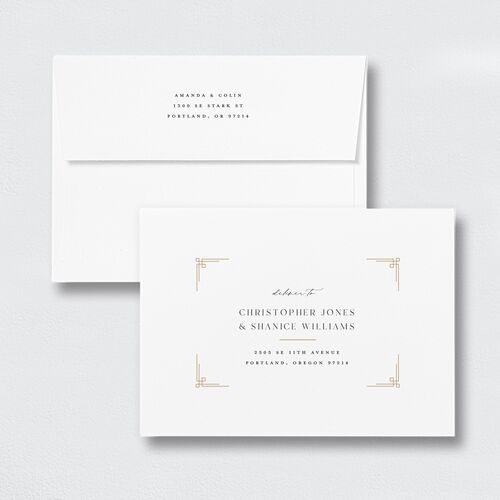 Church Cross Bridal Shower Invitation Envelopes White Standard Pure White Both Recipient and Return Addresses