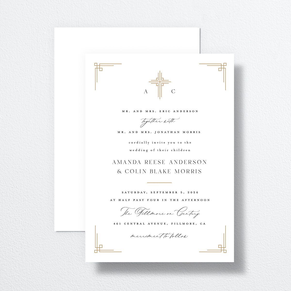 Church Cross Wedding Invitations Pure White Signature No