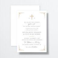 Church Cross Wedding Invitations Pure White Signature No