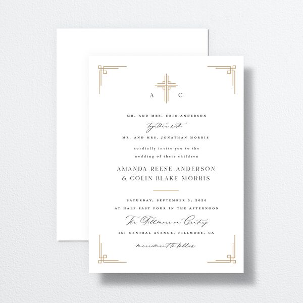 Church Cross Wedding Invitations Pure White Signature No