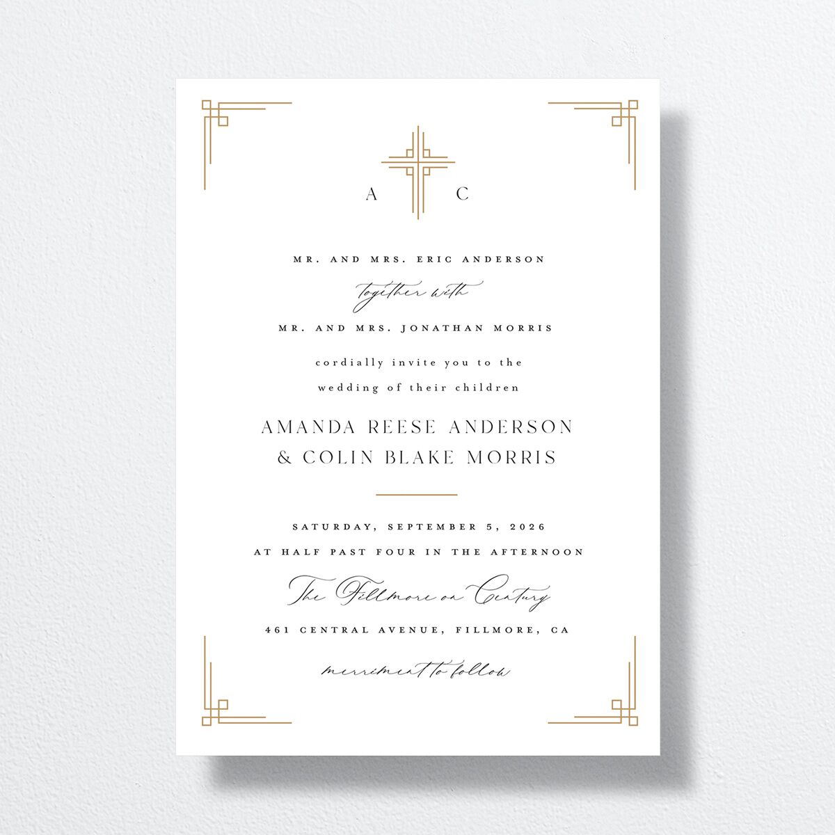 Church Cross Wedding Invitations Pure White Signature No
