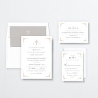 Church Cross Wedding Invitations Pure White Signature No