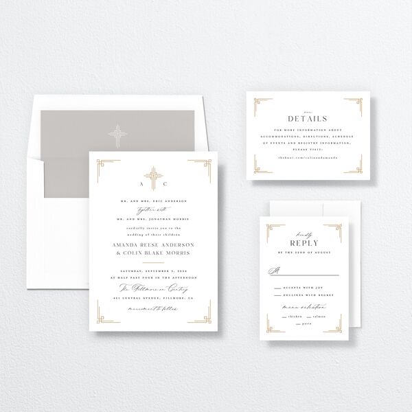 Church Cross Wedding Invitations Pure White Signature No