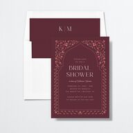 Ornate Threshold Bridal Shower Invitations Merlot Signature