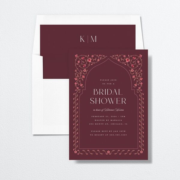 Ornate Threshold Bridal Shower Invitations Merlot Signature