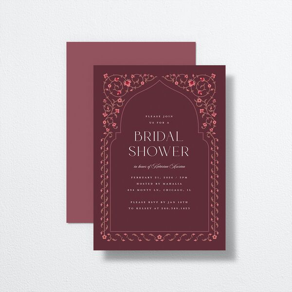 Ornate Threshold Bridal Shower Invitations Merlot Signature